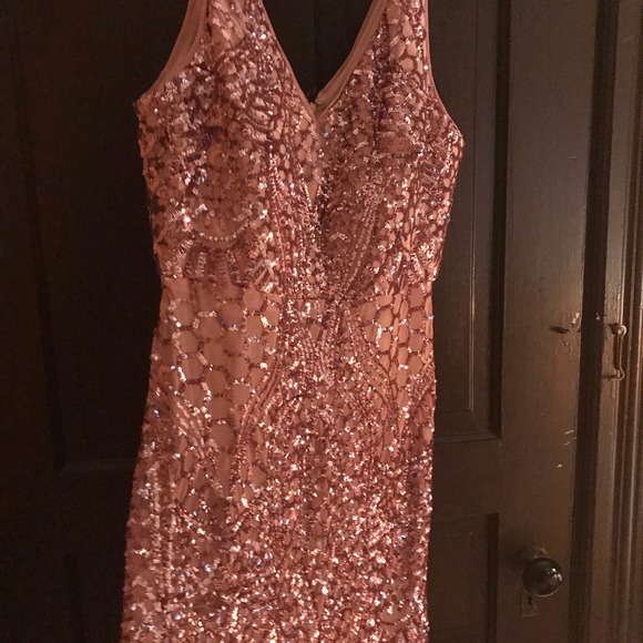 New W/O Tags, Rose Gold Evening Gown by Night Way. - Picture 14 of 14